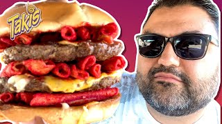 Ultimate Takis Cheeseburger Jack in the Box Mukbang [upl. by Gensmer206]