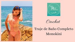 TRAJE DE BAÑO COMPLETO  MONOKINI Tejido Crochet swimsuit [upl. by Hanid]