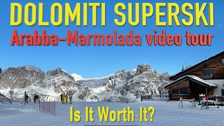 Dolomiti SuperSki  Arabba Marmolada Ski Resort Video Tour  Is It Worth It 4K Insta360 X3 [upl. by Diahann]