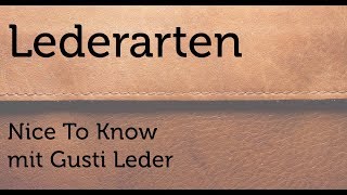 Lederarten  Lederlehre  Nice To Know [upl. by Howey144]