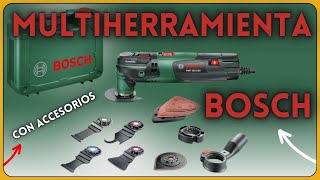 Bosch PMF 250 CES  Set Multiherramienta 4 hojas sierra placa lijadora cuchilla multiuso maletín [upl. by Alrahs]