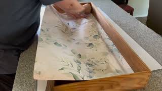 Refinish and add wall paper to antique dresser drawers furnitureflip [upl. by Landing522]