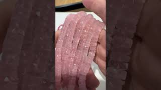 Rose Quartz Faceted quotTirequot shaped beads approx 8 mm 16quot strands [upl. by Renny420]