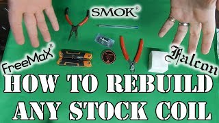 How To Rebuild and Rewick Almost Many Stock Coil  Prebuilt coils Including SMOK TFV Mesh Pro [upl. by Ainorev]