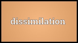 Dissimilation Meaning [upl. by Estevan]