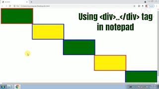 Easiest way to make stairs using notepad on webpage in hindi  Use of div tag  Html [upl. by Cristabel938]