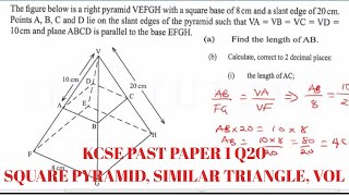 KCSE 2020 KCSE MATHEMATICS PAPER 1 2019 kcse past papers with answers KCSE MATHS PAPER1 Q20 [upl. by Anisah210]