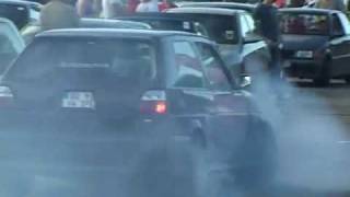 rally golf r23 600 hp burnout and smokes nissan skyline carmoviesde [upl. by Eimrej]