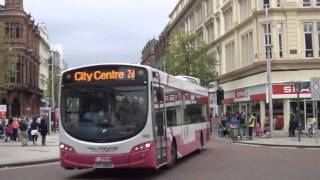 Translink Metro Buses and a Sightseeing Bus at Royal Avenue in Belfast [upl. by Atiekram159]