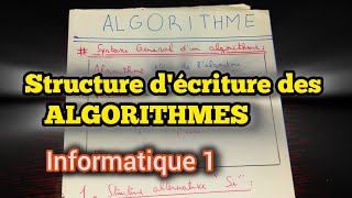 Résumé ALGORITHMES ✅️  toutes les syntaxe dAlgorithmique   Informatique 1 [upl. by Boylston975]