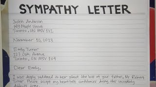 How To Write A Sympathy Letter Step by Step Guide  Writing Practices [upl. by Hagen973]