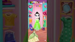 Disney Princess Tiana VS Talking Angela2 shorts disney princess cosplay gaming disneycharacter [upl. by Neelon]