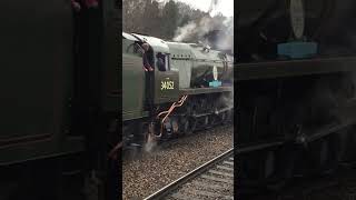 Lord Dowding 34052 BathSpa locomotive Railtour steam express slipping bulleid pacific [upl. by Chandler]