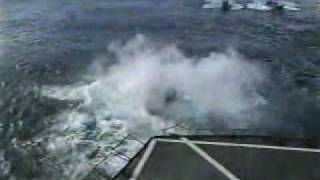 Navy CH46 Helicopter Misses Landing Deck at Sea Crashes [upl. by Frazier299]