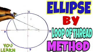 draw ellipse using thread  construction of ellipse  engg drawing youlearnengineeringdrawing [upl. by Ynabla641]