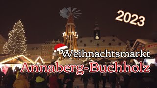 Weihnachtsmarkt Annaberg 2023  verschneit und wunderschön🎄  4K [upl. by Raman]