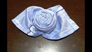 DIY  How to Fold a cloth Handkerchief or Napkin into a Rose [upl. by Raddy]