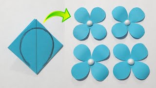 Easy Paper Flower Making Idea  How To Make Paper Flower  4 Petal Paper Flower Making Craft [upl. by Ishii91]