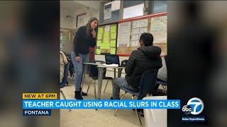 Middle school teacher in Fontana caught on video repeatedly using racial slur in class [upl. by Mhoj]