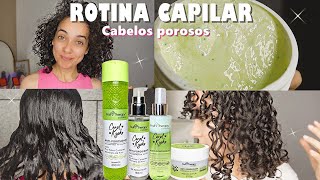 ROTINA CAPILAR COMPLETA COM A LINHA ANTI POROSIDADE DA carolkyoko CABELO CACHEADO [upl. by Chemaram]