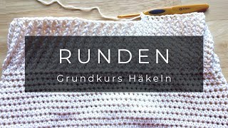 Grundkurs häkeln  in Runden arbeiten [upl. by Nollaf89]