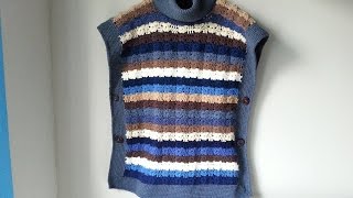 KAMIZELKA PONCZO PROSTOKĄTNE NA SZYDEŁKU cz3 crochet oversize vest [upl. by Tahmosh393]