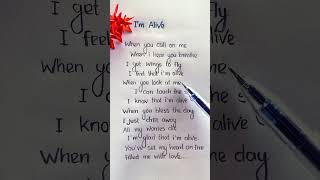 I’m Alive ❤️lyricsCELINE DION songlyrics youtubeshorts shortsfeed handwriting lyrics song [upl. by Pega]