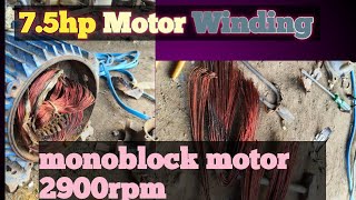 75hp 36 slot 3 phase motor Rewinding cutting copper wire motor monoblock lovanshielectrical [upl. by Womack693]