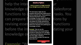 How to convert a 15 digit record ID to an 18 digit record and vice versa interview salesforce [upl. by Lebatsirhc]