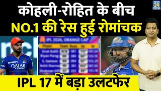 IPL 17 Virat Kohli और Rohit Sharma के बीच नंबर 1 की रेस हुई रोमांचक  OrangePurple Cap List [upl. by Asaert335]