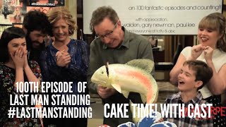 Cake Cutting with Cast amp Creators of LastManStanding for 100th Episode Celebration on Set [upl. by Eelyram]