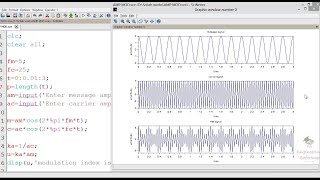 Amplitude Modulation using SCILAB  Simulation of AM amplitude modulation on SCILAB software [upl. by Enninaej]