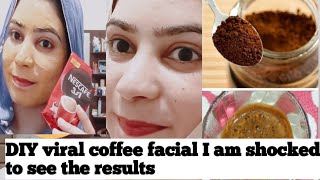 Viral coffee facial with natural ingrediantsCoffee mask scrub cleanserherbal whitening facial [upl. by Aicssej744]