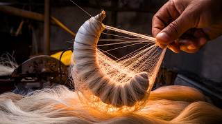 How China Turns 1 Billion Silkworms Into a Luxury Commodity  Silkworm Processing Factory [upl. by Sirrep199]