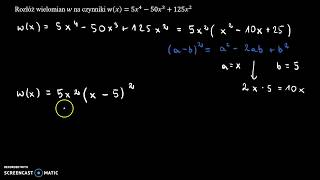 Rozkład wielomianu na czynniki 3 [upl. by Arved]