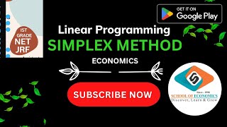 Linear Programming Simplex Method  UGCNET IAS IES RBI Ist GradeKVSPGT   Economics [upl. by Paley]