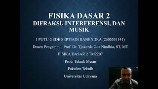 Fisika Dasar BAB 12 Difraksi Interferensi  dan Musik [upl. by Ynatirb801]