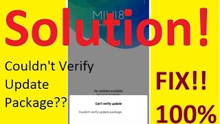 Hindi Couldnt verify update package solution Mi phoneSolution [upl. by Atalanti]