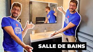 Je pose un meuble et un miroir haut de game dans la salle de bains [upl. by Sandye]