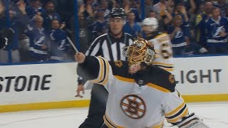 Tuukka Rask loses skate blade gives up goal [upl. by Ibmab]