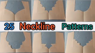 HOW TO CUT BASIC NECKLINE PATTERNS  Trendy Neckline Designs [upl. by Llesram]