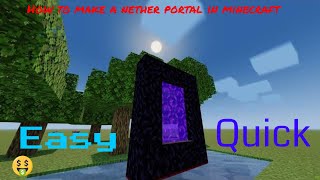 How To Make A Nether Portal In Minecraft Updated [upl. by Nomae91]