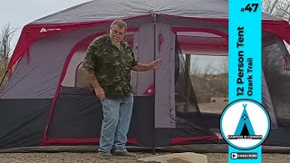 12 Person Ozark Trail Cabin Tent with screen room  Family Camping [upl. by Amjan]