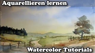 Aquarell Übung für Anfänger quotEinfacher Himmelquot [upl. by Eelyma619]