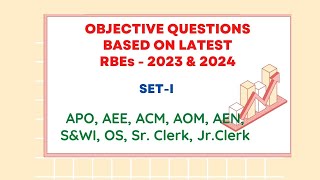 Objective Questions Based latest RBEs 2023 and 2024 [upl. by Acirret]