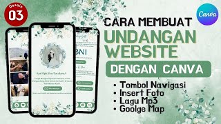 Cara Membuat Undangan Pernikahan Digital Website di canva  undangan canva desain 3 [upl. by Annawek932]