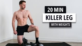 20 MIN INTENSE LEGS AND GLUTES  Lower body workout with dumbbells [upl. by Okier]