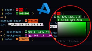 View Colors Convert Color Values amp Use Color Picker in Visual Studio Code Editor [upl. by Tati417]