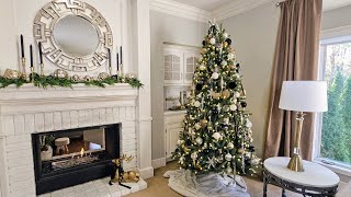 Decorate With Me Living Room Christmas Tree And Mantle Christmas Tree Decorating Ideas [upl. by Martelle770]