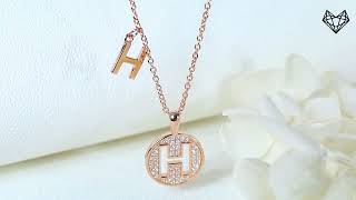 Alphabet H Moissanite Pendant Necklace Easy safe shop online  MoissaniteGemstonecom [upl. by Siffre]